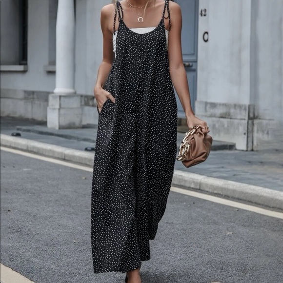 Boho polka dot knot cami jumpsuit - Picture 14 of 16